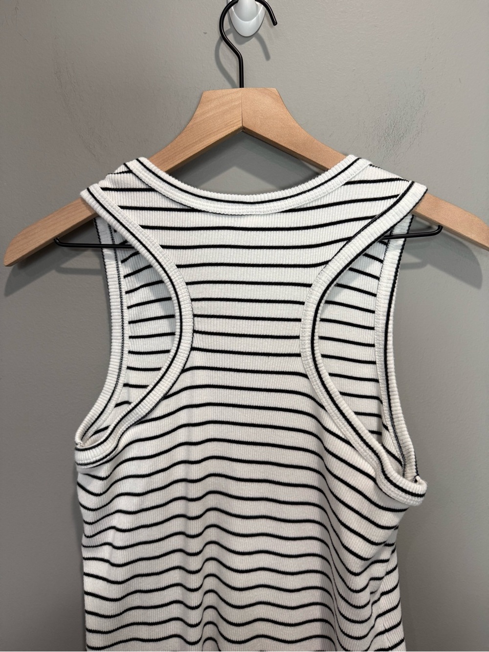 Pact Organic Cotton Ribbed Striped Racerback Midi Tank Dress M - Picture 6 of 7